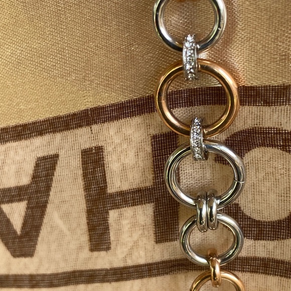 Fossil Gold Circle Bracelet Adorned by crystal embellishments NWT - Picture 2 of 12